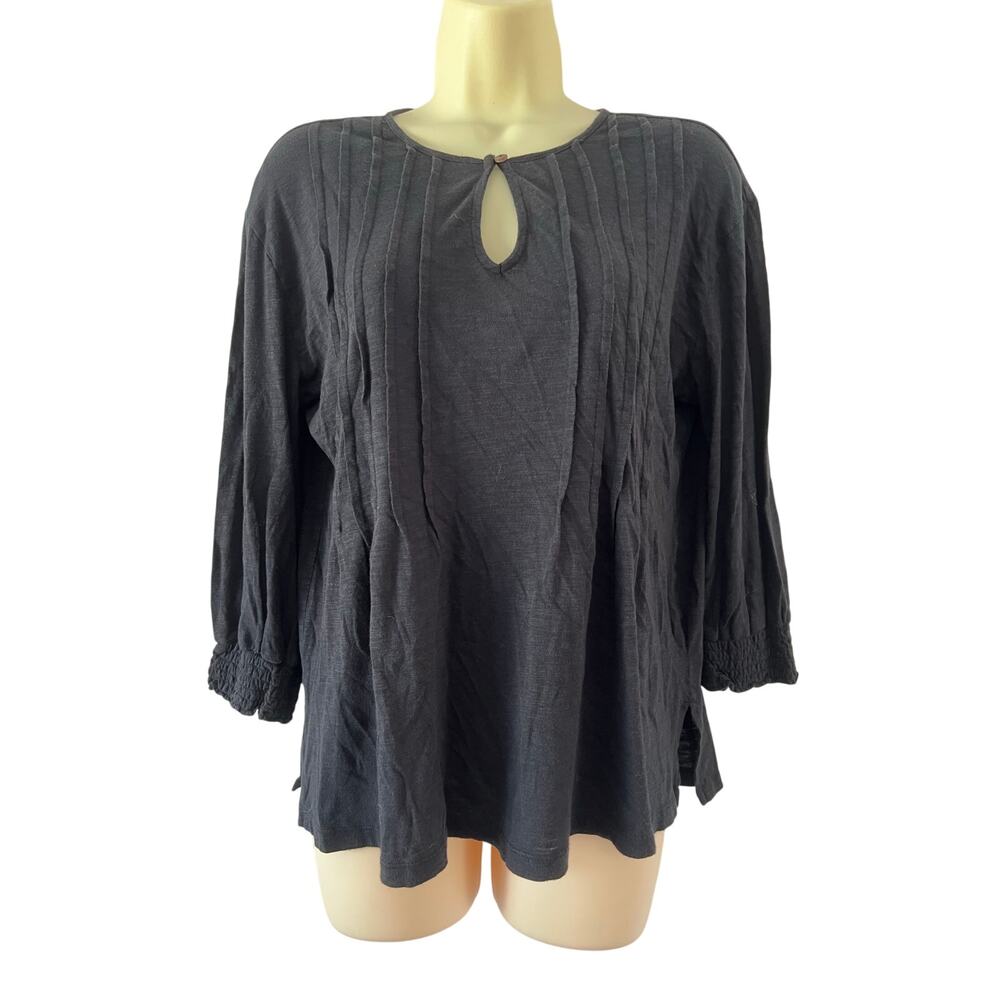 Knox Rose Black Knit Blouse Woman Size Small NWT Minimalist Boho